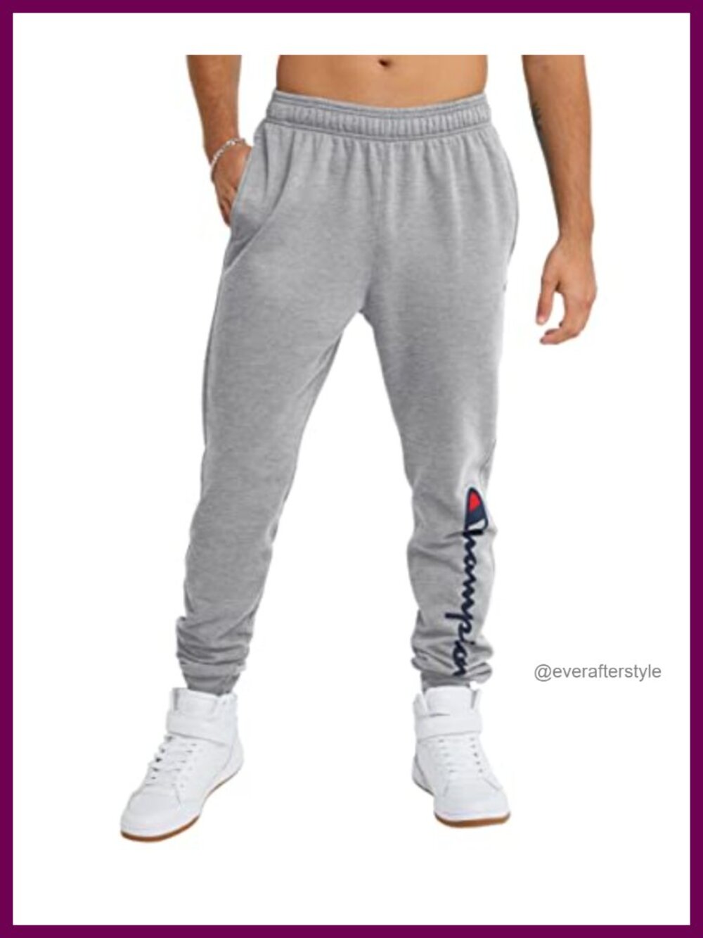Men's Powerblend Fleece Joggers Standard Fit Midweight Sweatpants